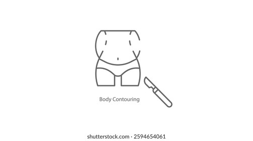 Body Contouring Fat Reduction Vector Icon Design