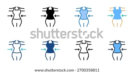 Body contouring icon set multiple style collection 
