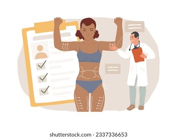 Body contouring isolated concept vector illustration. Non surgical plastic body correction, contouring technology, reduction, aesthetic treatment service, non invasive procedure vector concept.