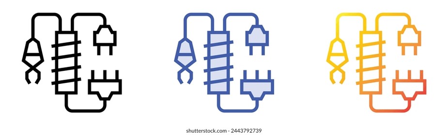 body cord icon. Linear, Blue Fill and Gradient Style Design Isolated On White Background