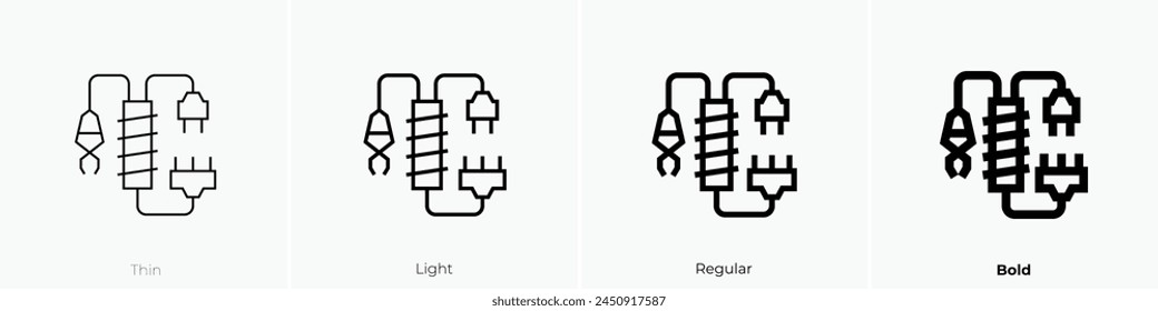 body cord icon. Thin, Light Regular And Bold style design isolated on white background