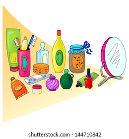 Body Cosmetics.Vector Illustration