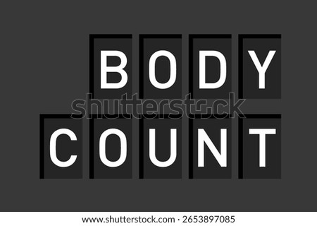 Body count and bodycount. Counter is counting number of sexual partners. Promiscuity, promiscuous sexual behaviour, one night stands, casual sex and hookup culture. Vector illustration.