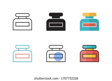 vector de icono de crema corporal con seis estilos diferentes. aislado sobre fondo blanco