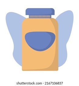 body cream in yellow-blue colors in a flat style. Vector image.