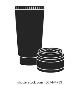 Body creams icon in black style isolated on white background. Make up symbol stock vector illustration.