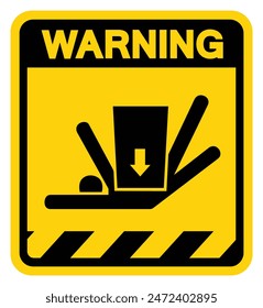 Body Crush Force From Above Warning Sign, Vector Illustration, Isolate On White Background Label .EPS10