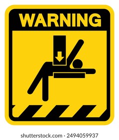 Body Crush Force From Above Warning Sign, Vector Illustration, Isolate On White Background Label .EPS10