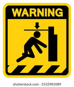 Body Crush Force From Above Warning Sign, Vector Illustration, Isolate On White Background Label.EPS10