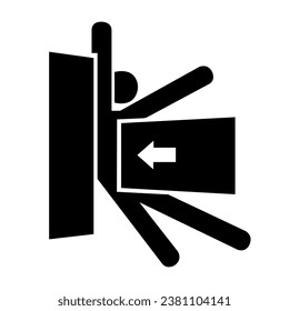 Body Crush Force From Side Black Icon,Vector Illustration, Isolate On White Background Label. EPS10