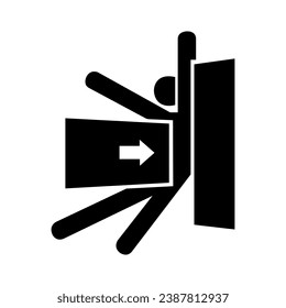 Body Crush Force From Side Black Icon,Vector Illustration, Isolate On White Background Label. EPS10