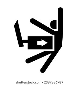 Body Crush Force From Side Black Icon,Vector Illustration, Isolate On White Background Label. EPS10