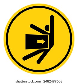 Fuerza de aplastamiento del cuerpo desde el símbolo lateral, Ilustración vectorial, aislado en el fondo blanco etiqueta .EPS10