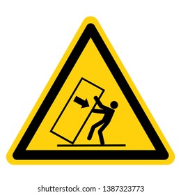 Body Crush Tip over Hazard Symbol Sign, Vector Illustration, Isolate On White Background Label .EPS10 