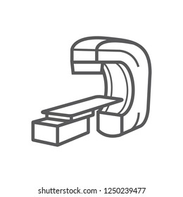 Body CT, CAT Scan. Line icon. Radiotherapy sign. Vector symbol for web graphic.