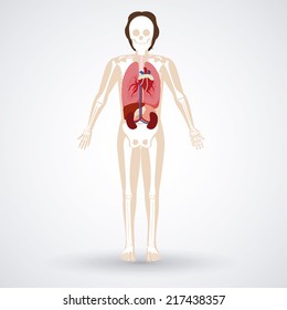 Body design over white background, vector illustration
