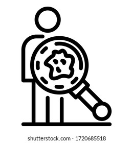 Symbol für die Körperdiagnose. Rahmenkörperdiagnose, Vektorsymbol für Webdesign einzeln auf weißem Hintergrund