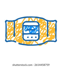 body electrical stimulator doodle icon sketch vector. body electrical stimulator sign. isolated symbol illustration