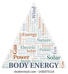 Body Energy word cloud. Wordcloud made with text only.