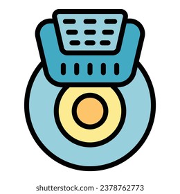 Body epilator icon outline vector. Hair epilation. Skin care color flat