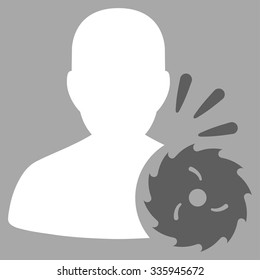 Body Execution vector icon. Style is bicolor flat symbol, dark gray and white colors, rounded angles, silver background.