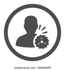 Body Execution vector icon. Style is flat rounded symbol, gray color, rounded angles, white background.