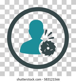 Body Execution vector pictograph. Illustration style is a flat iconic bicolor soft blue symbol on a transparent background.