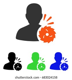 Body Execution vector pictograph. Illustration style is a flat iconic colored symbol with different color versions.