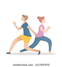 Body exercise routine burn fat and lose weight,workout program fitness,Young people in sportswear,Active lifestyle good health and shape,Vector illustration.