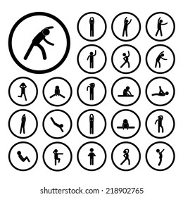 body exercise stick figure icon  