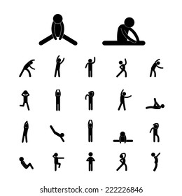 body exercise stick figure icon  