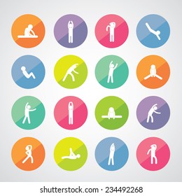body exercise stick figure icon  