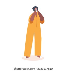 Body and Face Care Concept, Adorable African Woman Applying Facial Mask and Cosmetics after Shower. Female Character Every Day Routine, Relax, Hygiene Home Procedure. Cartoon Vector Illustration