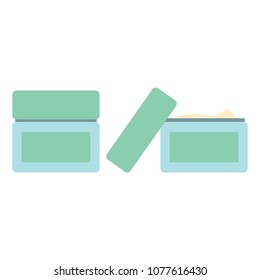Body or face cream, skin care vector icon color green