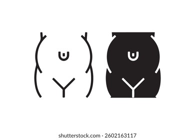 Body fat icon in outline and solid style Vector