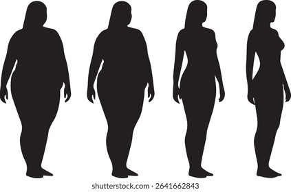 body fat vector silhouette with white background