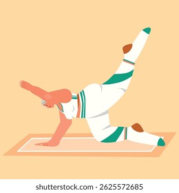 Body fat Woman doing yoga. Fitness and wellness concept