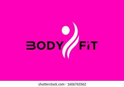 Body fit Logo Icon with black and pink color