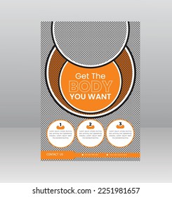 Body Fitness Gym Flyer, Poster, Leaflet design template Suitable for Fitness Club