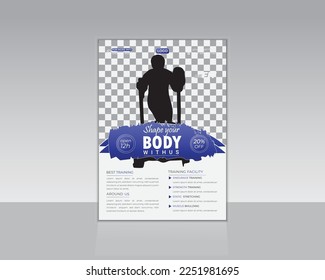 Body Fitness Gym Flyer, Poster, Leaflet design template Suitable for Fitness Club