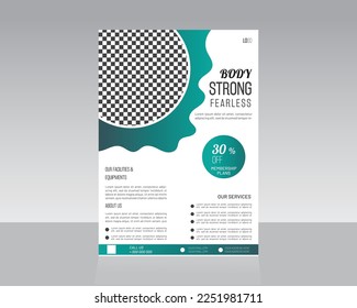 Body Fitness Gym Flyer, Poster, Leaflet design template Suitable for Fitness Club
