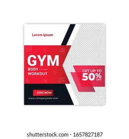 Body Fitness/Gym social media Banner fully editable vector