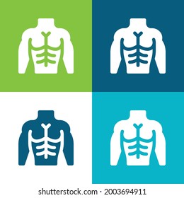 Body Flat four color minimal icon set