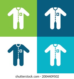 Vier-Farben-Minimal-Icon-Set für Body Flat
