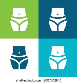 Body Flat four color minimal icon set