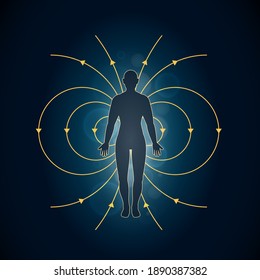 The Body Frequency on dark background. Isolated Vector Illustration