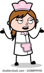 Body Gesture While Talking - Retro Cartoon Waitress Female Chef Vector Illustration