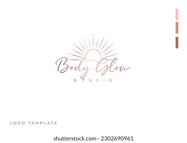 body glow logo design for beauty studio and spa