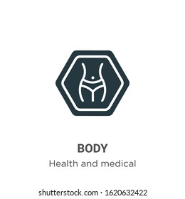 Body glyph icon vector on white background. Flat vector body icon symbol sign from modern health collection for mobile concept and web apps design.