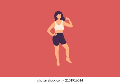 Body Goal Woman Gym Vector Illustration